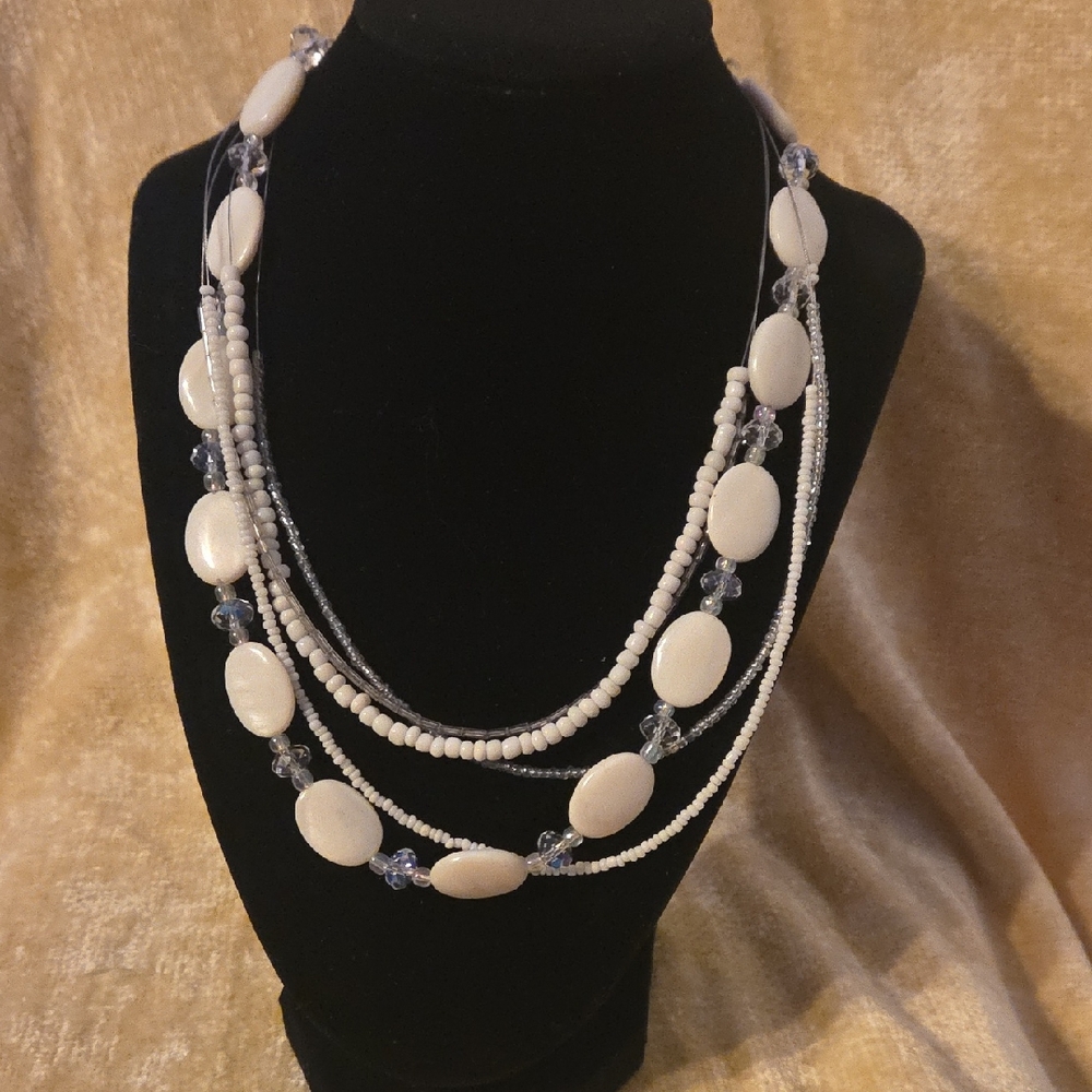 White Beaded Necklace